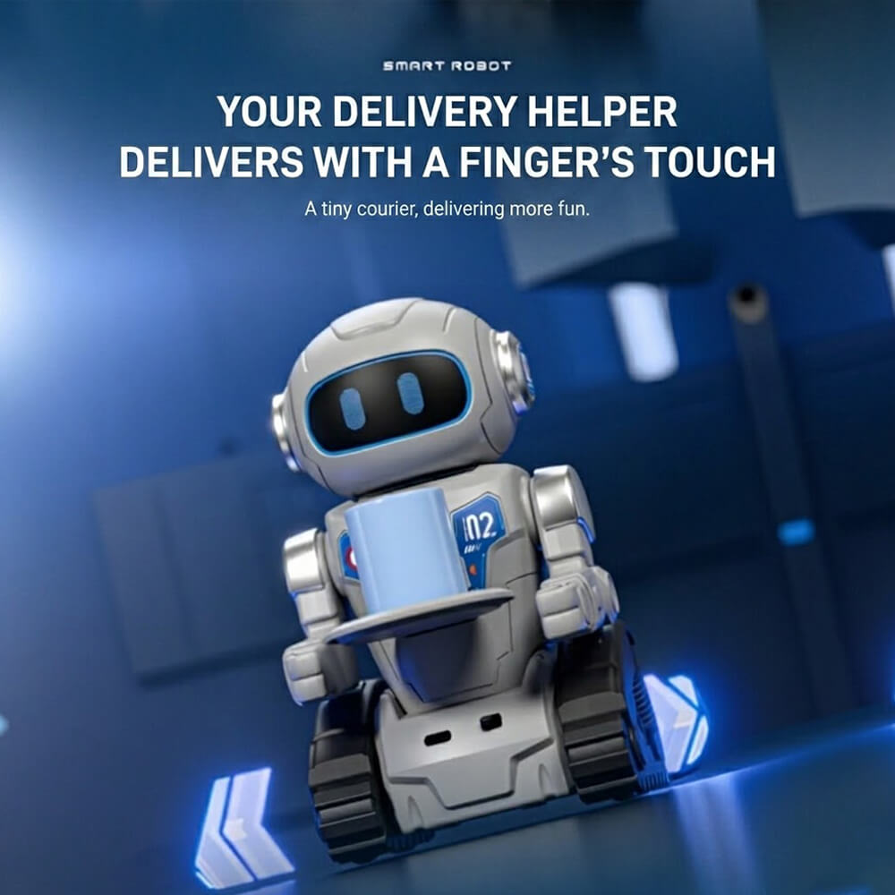2.4G RC Robot Voice Controlled Smart Delivery Robot Toy with Sound Effects and Dancing for Kids