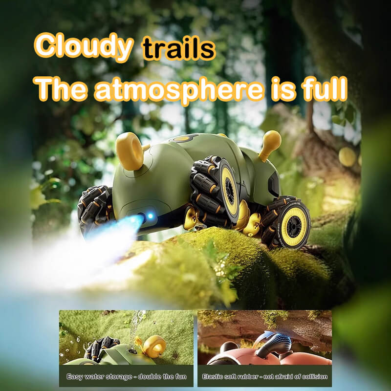 2.4 GHz RC Stunt Car Spray Remote Control Caterpillar 4WD 360° Rotation Car with Music Lights