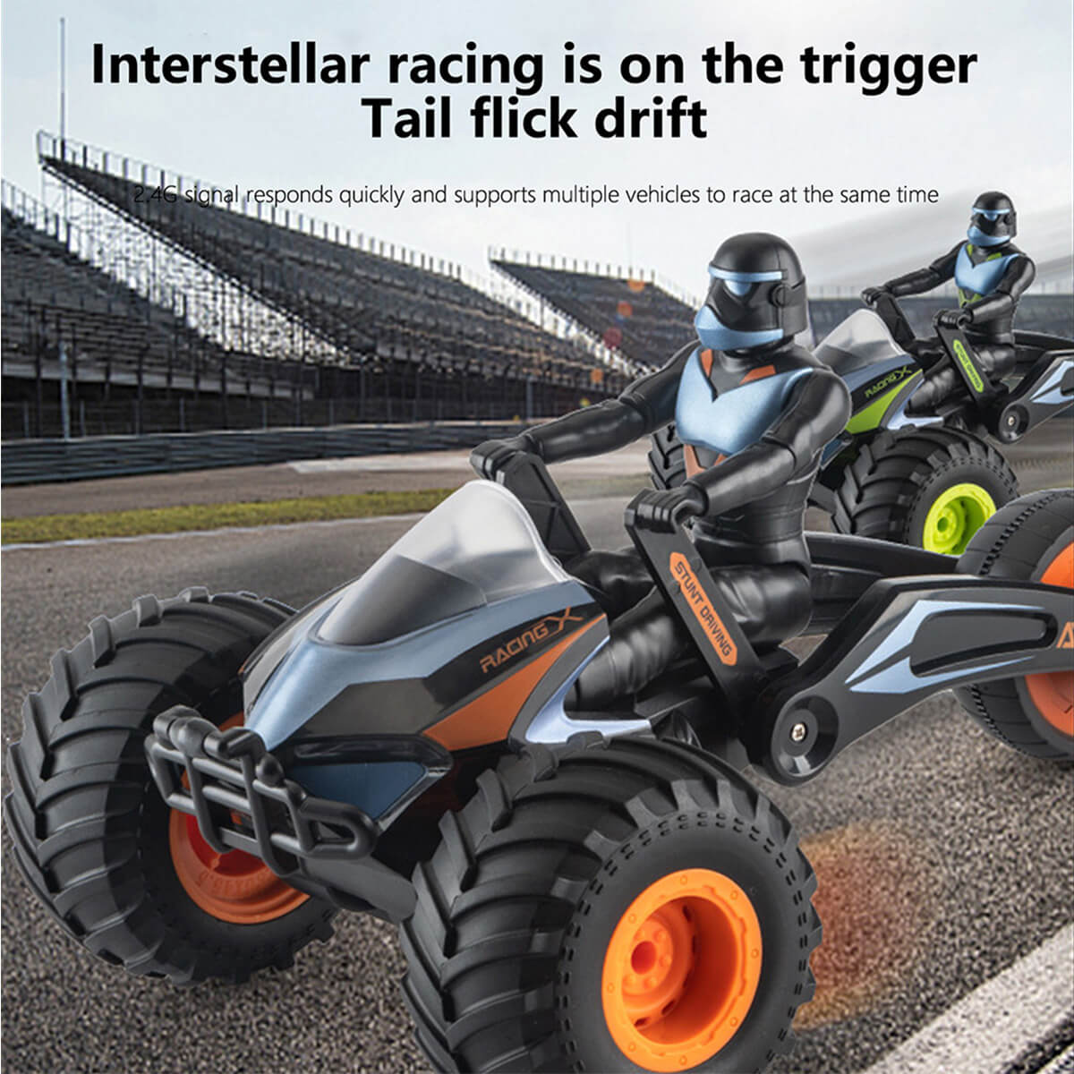 2.4GHz RC Motorcycle 2in1 RC Stunt Car Remote Control 360 Degree Rotation Drift Motorcycle