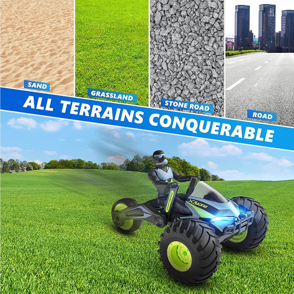 2.4GHz RC Motorcycle 2in1 RC Stunt Car Remote Control 360 Degree Rotation Drift Motorcycle