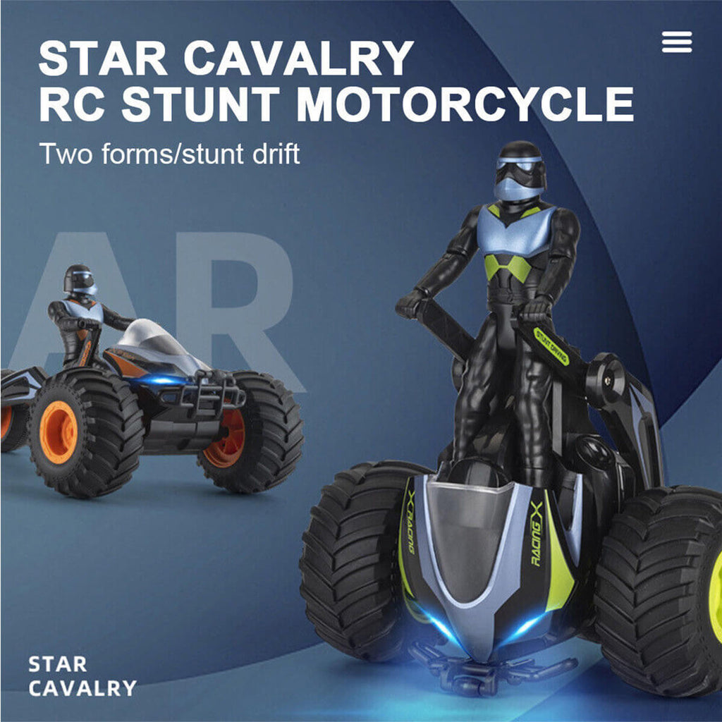 2.4GHz RC Motorcycle 2in1 RC Stunt Car Remote Control 360 Degree Rotation Drift Motorcycle