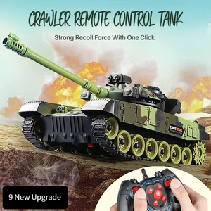 9CH Remote Control Tank 2.4G Tracked Tank 360° Rotating Turret with Light Sound Effects