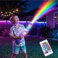 Water Gun Rainbow LED Water Blaster with Remote Control Summer Water Toy for Day and Night Outdoor Play