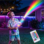 Water Gun Rainbow LED Water Blaster with Remote Control Summer Water Toy for Day and Night Outdoor Play