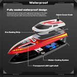 30KM/H Remote Control Boat 2.4G Fast Racing Boat Waterproof With LED Light