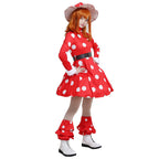 Adult Kinoko Dress Shemage Cosplay Costume with Mushroom Hat and Leg Warmers