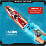 30KM/H Remote Control Boat 2.4G Fast Racing Boat Waterproof With LED Light