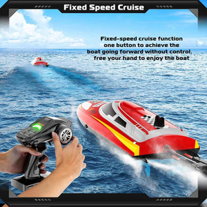 30KM/H Remote Control Boat 2.4G Fast Racing Boat Waterproof With LED Light