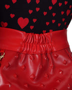 Red Princess Costume Movie 5 Red Shirt PU Leather Skirt with Gloves and Accessories for Cosplay Parties