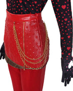 Red Princess Costume Movie 5 Red Shirt PU Leather Skirt with Gloves and Accessories for Cosplay Parties