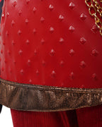 Red Princess Costume Movie 5 Red Shirt PU Leather Skirt with Gloves and Accessories for Cosplay Parties