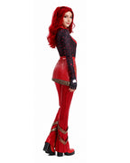 Red Princess Costume Movie 5 Red Shirt PU Leather Skirt with Gloves and Accessories for Cosplay Parties