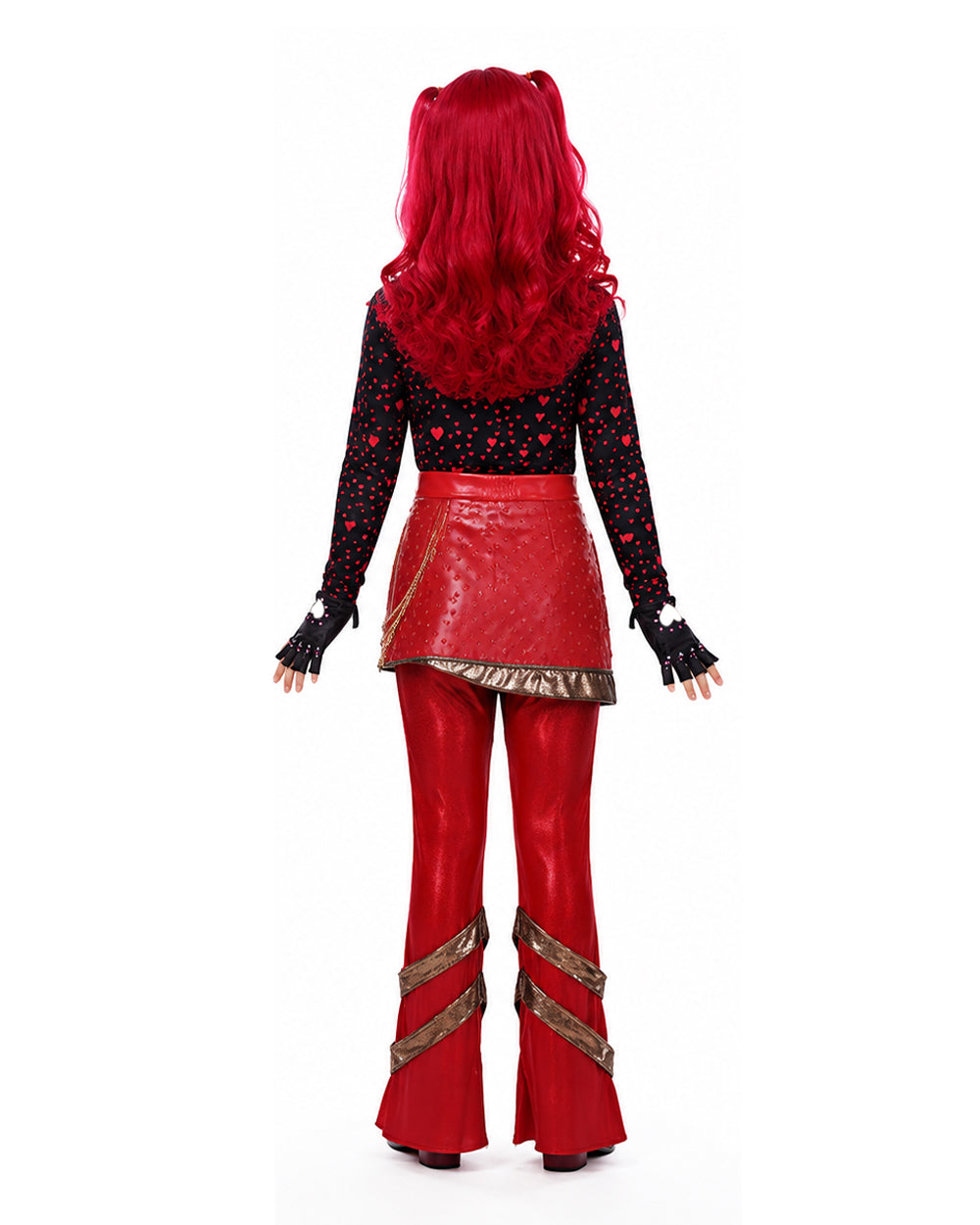 Red Princess Costume Movie 5 Red Shirt PU Leather Skirt with Gloves and Accessories for Cosplay Parties