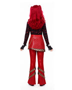 Red Princess Costume Movie 5 Red Shirt PU Leather Skirt with Gloves and Accessories for Cosplay Parties