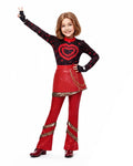 Red Princess Costume Movie 5 Red Shirt PU Leather Skirt with Gloves and Accessories for Cosplay Parties