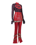 Red Princess Costume Movie 5 Red Shirt PU Leather Skirt with Gloves and Accessories for Cosplay Parties
