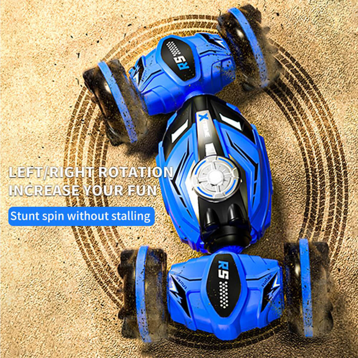 Amphibious RC Stunt Car Drive Double Sided Transforming 2.4G RC Car w/ Remote and Gesture Control