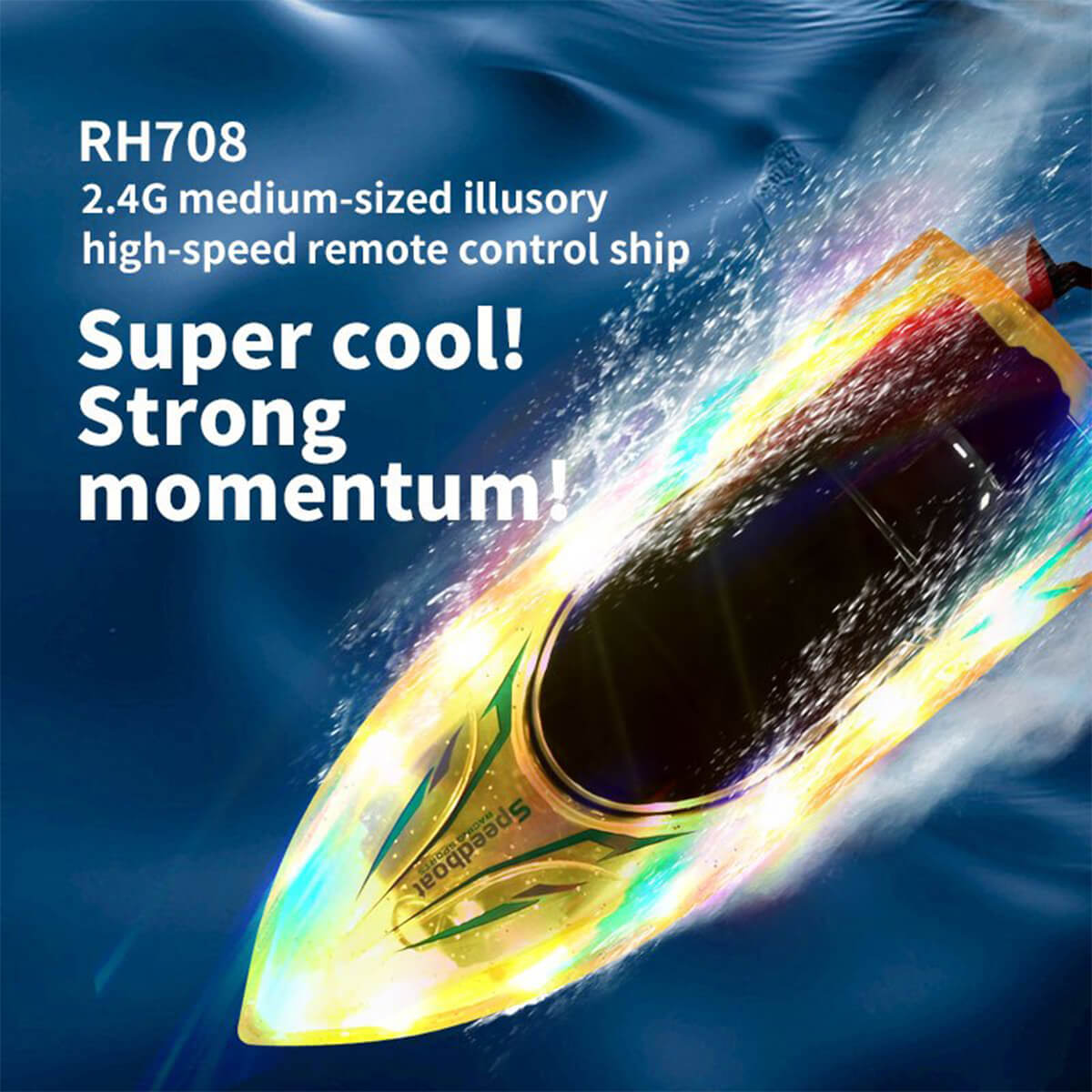 2.4G Remote Control Boat RC Electronic Racing Boat Whole Body Waterproof With LED light