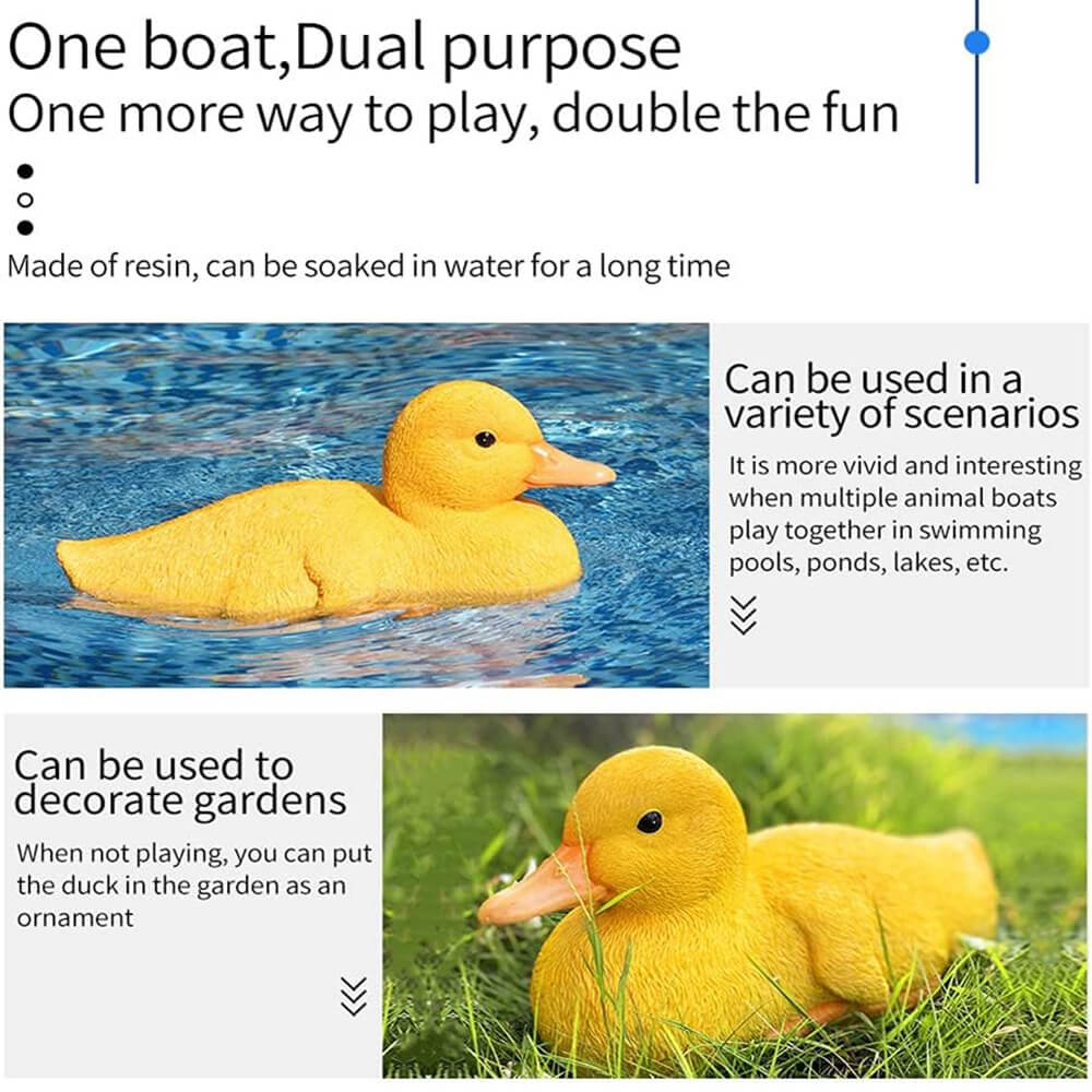 2.4GHz Remote Control Boat Simulation RC Duck Toy with Dual Motors For Kids and Adults