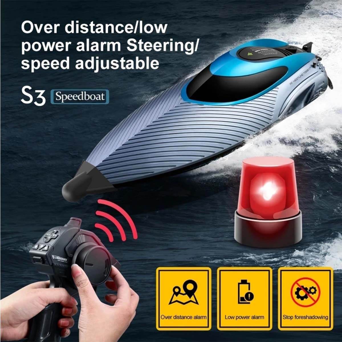 2.4G RC Boat Outdoor Racing Boat Waterproof Fast Electric Remote Control Boats With LED Light