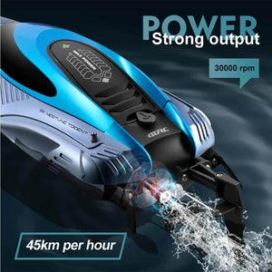 2.4G RC Boat Outdoor Racing Boat Waterproof Fast Electric Remote Control Boats With LED Light