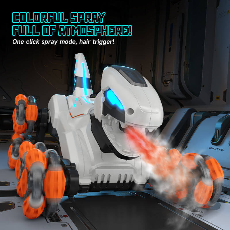 2.4G Remote Control Car 8WD Stunt Mechanical Dinosaur Spray Electric Car