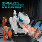2.4G Remote Control Car 8WD Stunt Mechanical Dinosaur Spray Electric Car