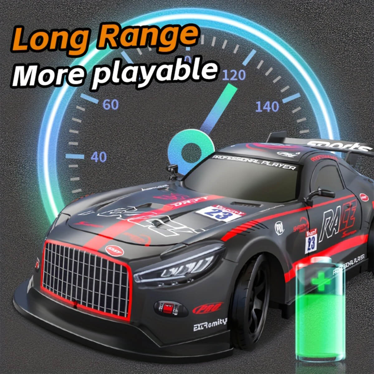 Remote Control Car RC Drift Car 4WD Electric Drift Racing Car with Light Music Spray for Kids