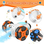 2.4G Remote Control Car Space Rocket Stunt Car Dual Control Spray RC Car with Light