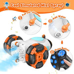 2.4G Remote Control Car Space Rocket Stunt Car Dual Control Spray RC Car with Light