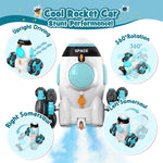 2.4G Remote Control Car Space Rocket Stunt Car Dual Control Spray RC Car with Light