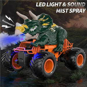 Remote Control Dinosaur Car Kids 2.4Ghz RC Dinosaur Truck Toys with Light Sound Spray Function