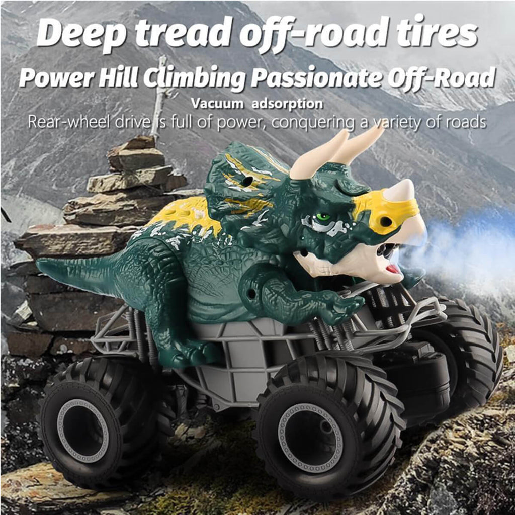 Remote Control Dinosaur Car Kids 2.4Ghz RC Dinosaur Truck Toys with Light Sound Spray Function