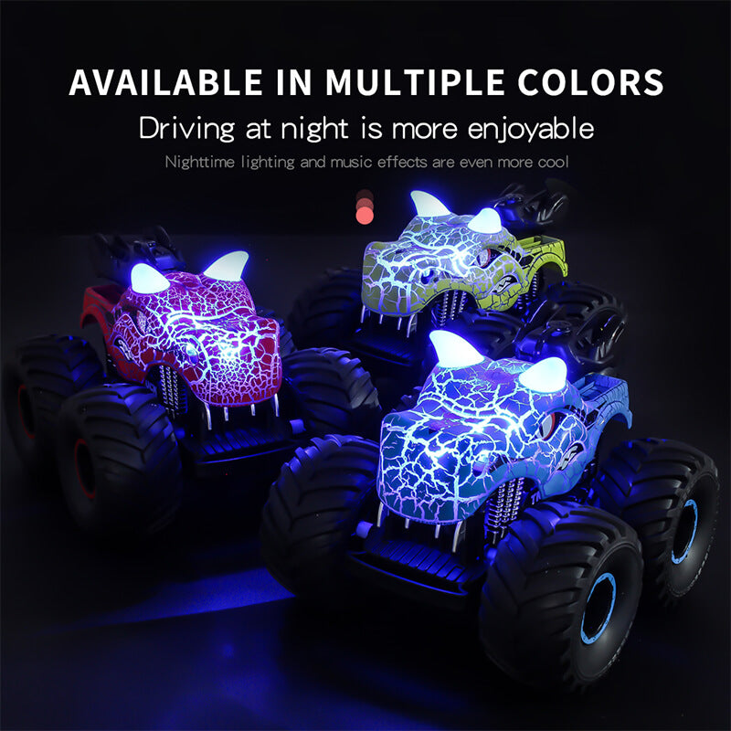 Kids RC Car Dinosaur Remote Control Car 2.4Ghz Stunt Car with Lights Sound and Spray Function