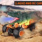 Remote Control Dinosaur Car Kids 2.4Ghz RC Dinosaur Truck Toys with Light Sound Spray Function