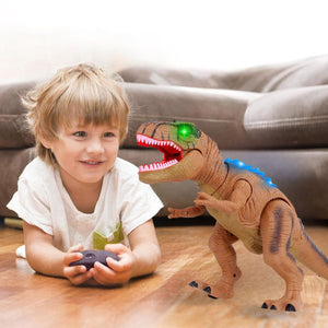 Kids RC Dinosaur Toy Remote Control Dinosaur T-Rex With LED Light Up, Walking & Roaring Realistic Dinosaur Toys