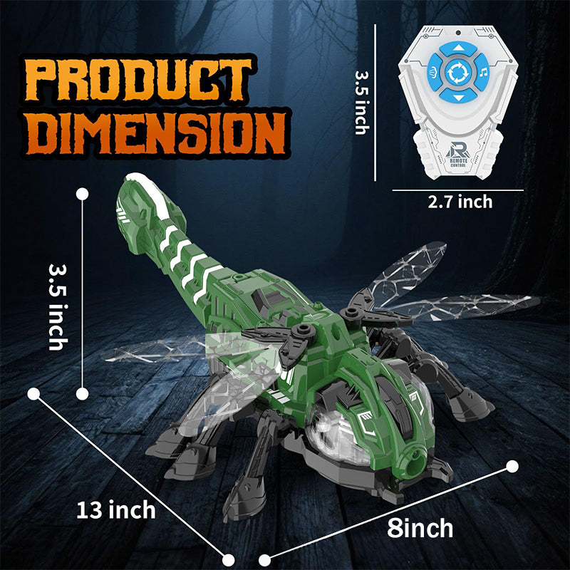 2.4G Remote Control Dragonfly Mechanical Spray Insect with Music and Lights Holiday Toys