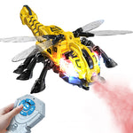 2.4G Remote Control Dragonfly Mechanical Spray Insect with Music and Lights Holiday Toys
