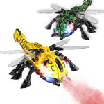 2.4G Remote Control Dragonfly Mechanical Spray Insect with Music and Lights Holiday Toys