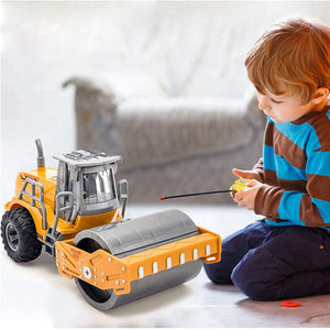 1:30 5 Channels RC Engineering Vehicle with Lights Mini Excavator Bulldozer Road Roller Engineering Truck