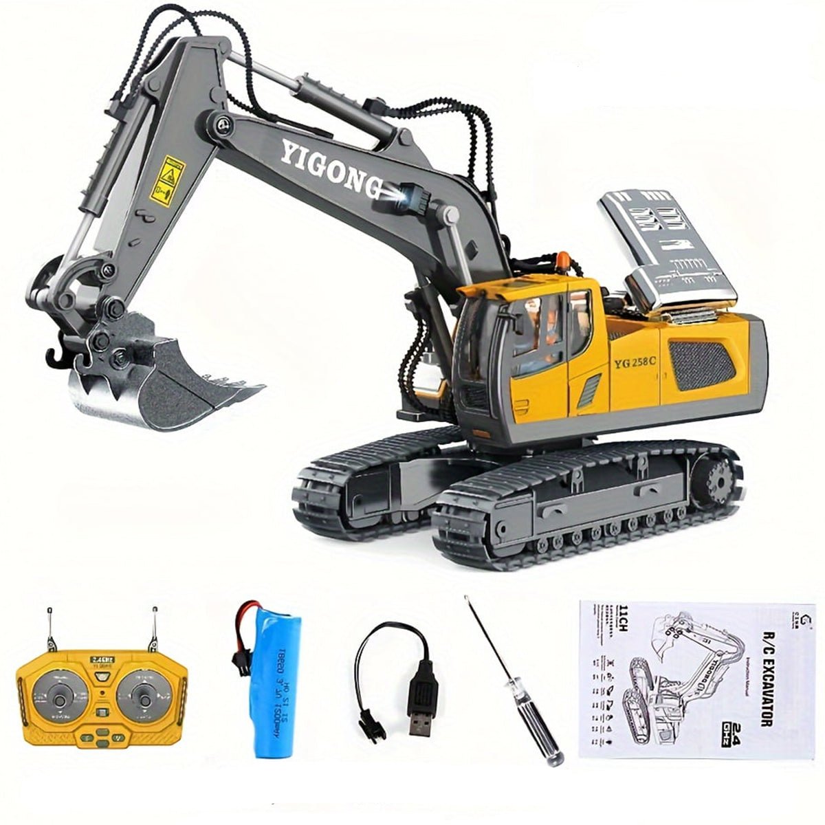 2.4Ghz RC Engineering Car 11CH/9CH Alloy Remote Control Excavator Dump Trucks Bulldozer