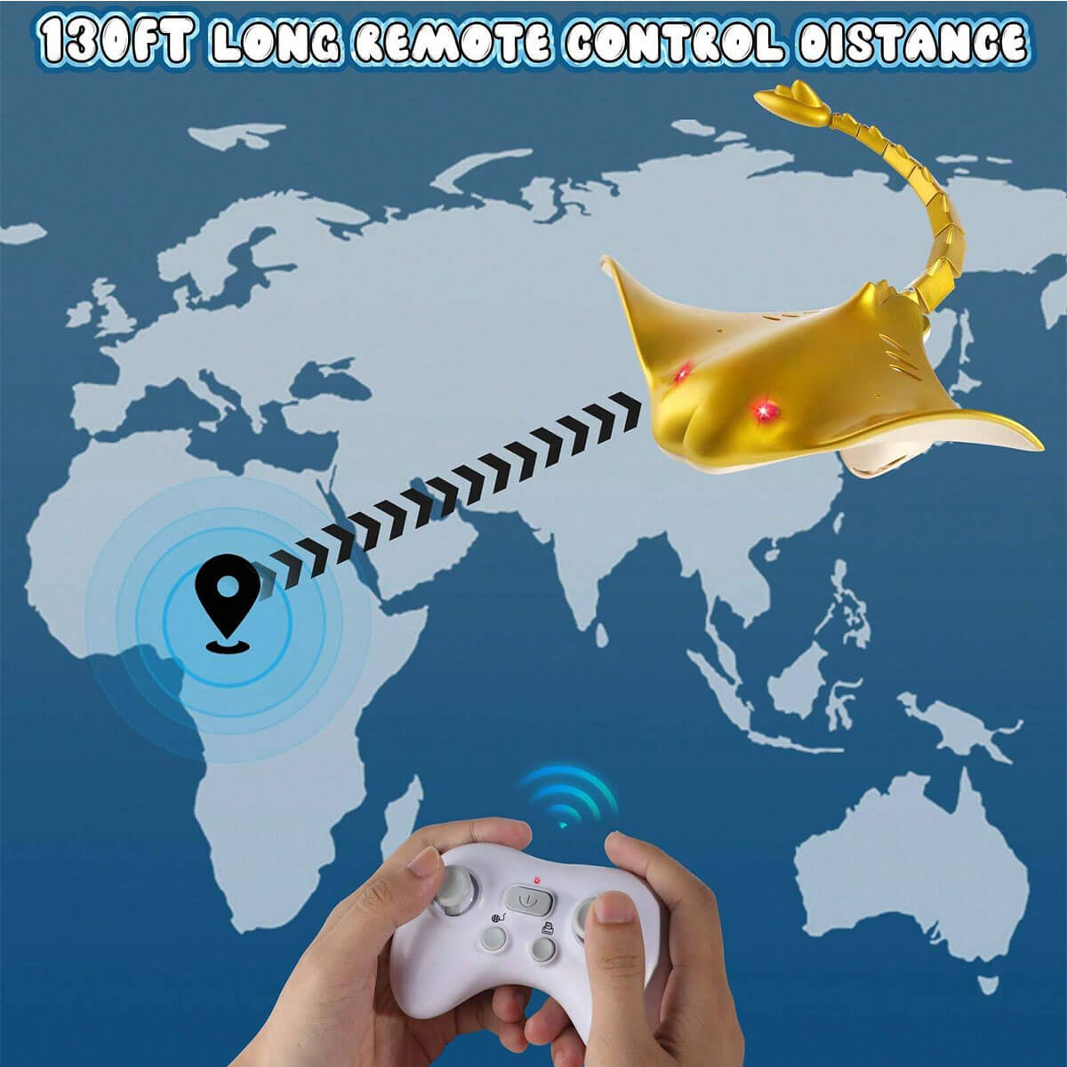 2.4G Remote Control Manta Ray Toy High Simulation Devil Ray Fish RC Boat Toys for Kids