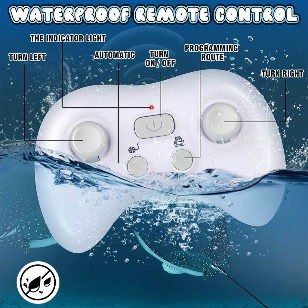 2.4G Remote Control Manta Ray Toy High Simulation Devil Ray Fish RC Boat Toys for Kids