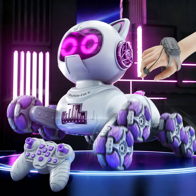 Remote Control Robot Cat 360° RC Stunt Smart Car 8WD Car Holiday Gift for Kids