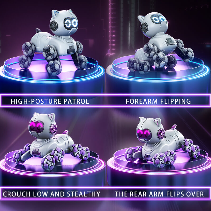 Remote Control Robot Cat 360° RC Stunt Smart Car 8WD Car Holiday Gift for Kids