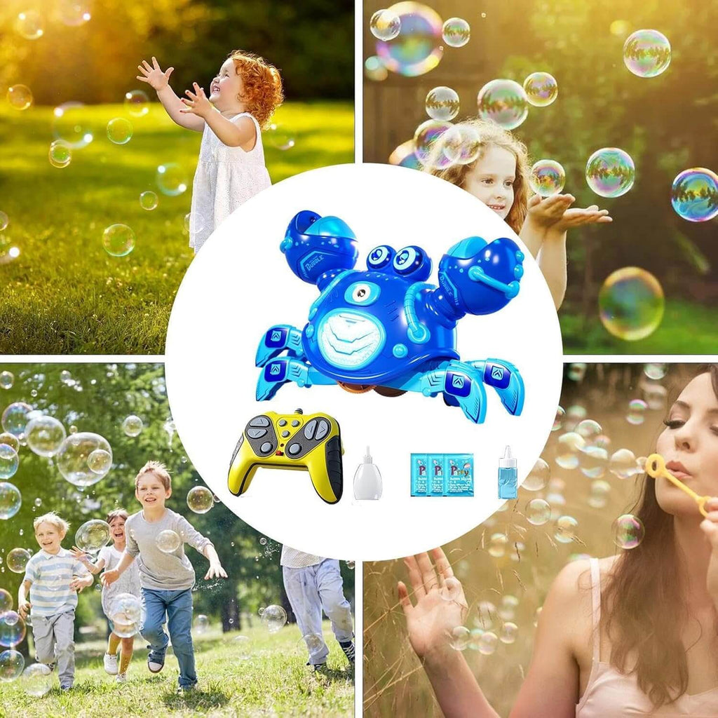 2 IN 1 RC Robot Crab Bubble Machine Toy Multi-Functional RC Crawling Crab with LED Lights Music for Kids Aged 2+