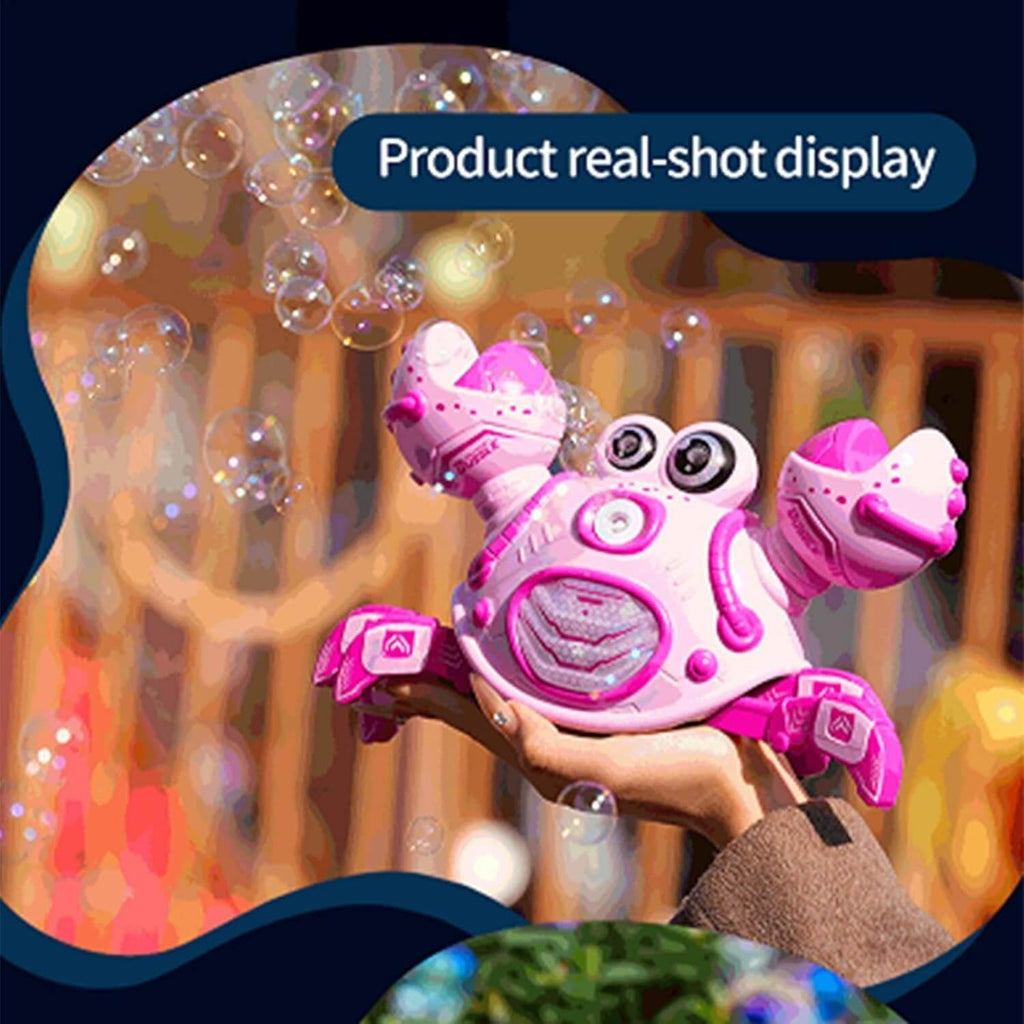 2 IN 1 RC Robot Crab Bubble Machine Toy Multi-Functional RC Crawling Crab with LED Lights Music for Kids Aged 2+