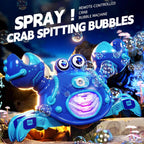 2 IN 1 RC Robot Crab Bubble Machine Toy Multi-Functional RC Crawling Crab with LED Lights Music for Kids Aged 2+