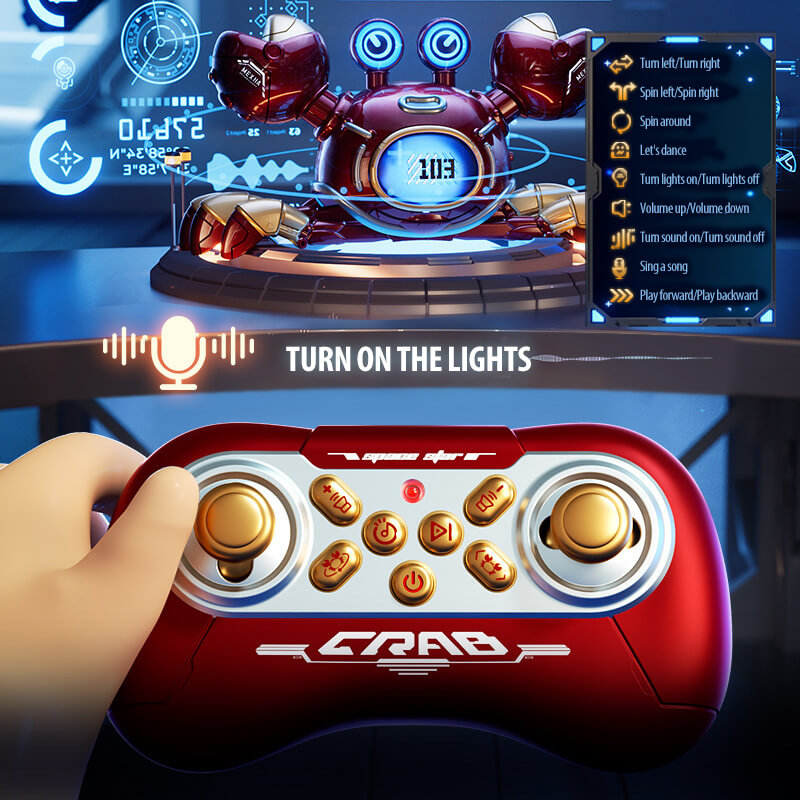 2.4GHz Remote Control Robot Crab Mech Crawling Crab 360° Stunt Rotation Toy with Lights Music