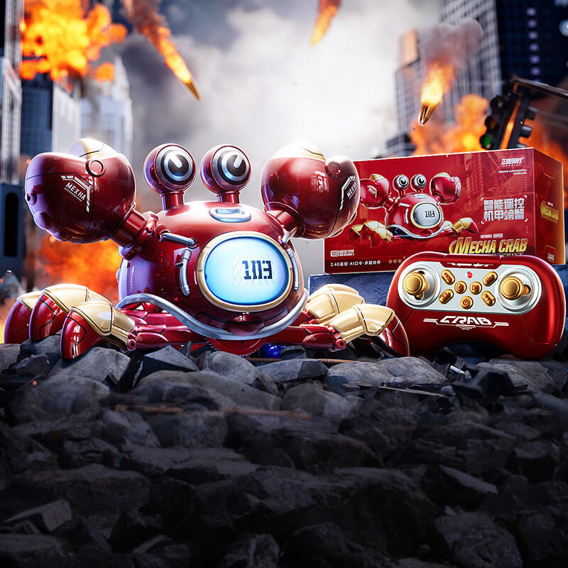 2.4GHz Remote Control Robot Crab Mech Crawling Crab 360° Stunt Rotation Toy with Lights Music